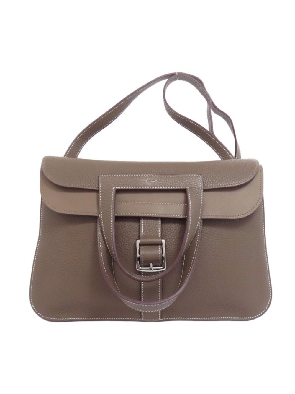 Hermes Halzan 31 Etop Silver Shoulder Bag Taurillon